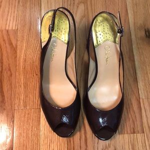 ❤️Cole Haan patent leather purple slingbacks.❤️